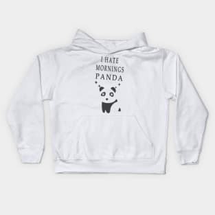 I hate morning panda,I hate morning people Kids Hoodie